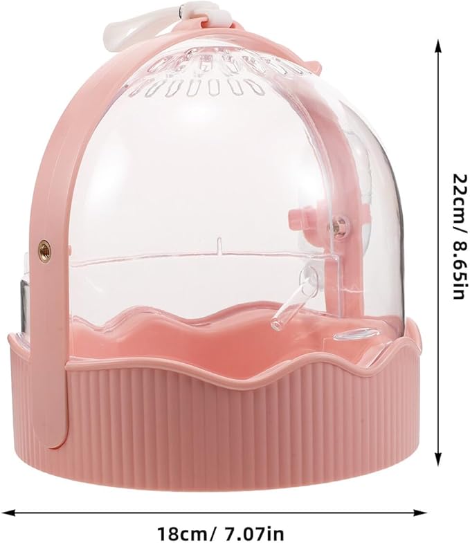 COHEALI Portable Parrot Cage with Kettle Lightweight Breathable Bird Travel Carrier for Parakeets and Conures Outdoor Transport Cage in Soft Pink