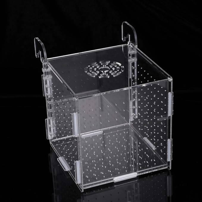 POPETPOP Fish Breeding Box-2 Box Hatchery Incubator Aquarium Fish Breeding Boxes Divider Hatching Boxes Accessory-Hook Pattern