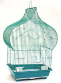 YML Taj Mahal Top Shape Bird Cage with Removable Plastic Tray, Green - Small