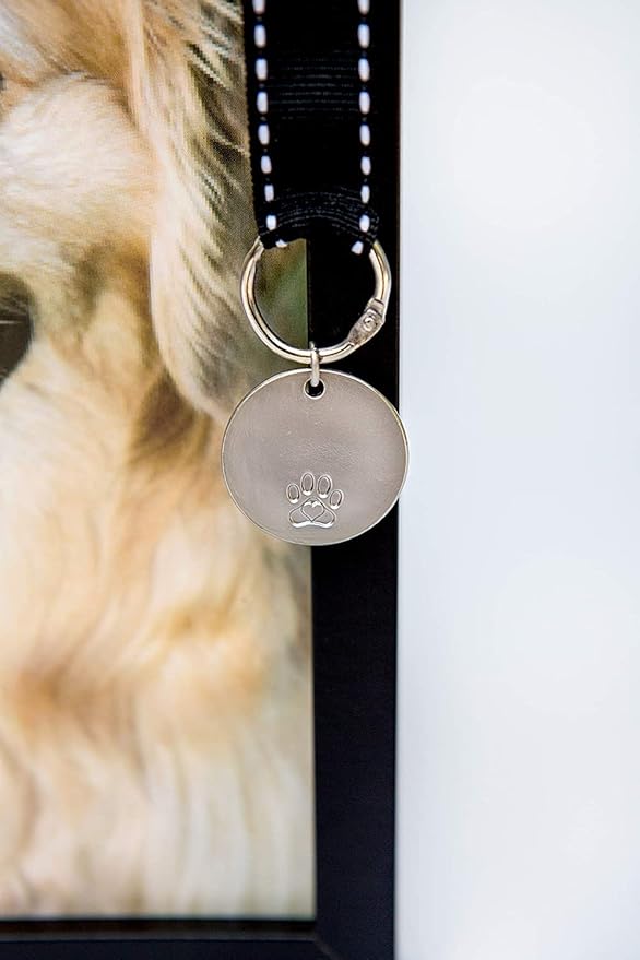 Pawprints Pet Memorial Frame with Pawprints Left by You Poem - Touching Dog Sympathy Gift for Pet Loss Remembrance (Personalized Poem Art with Tag)