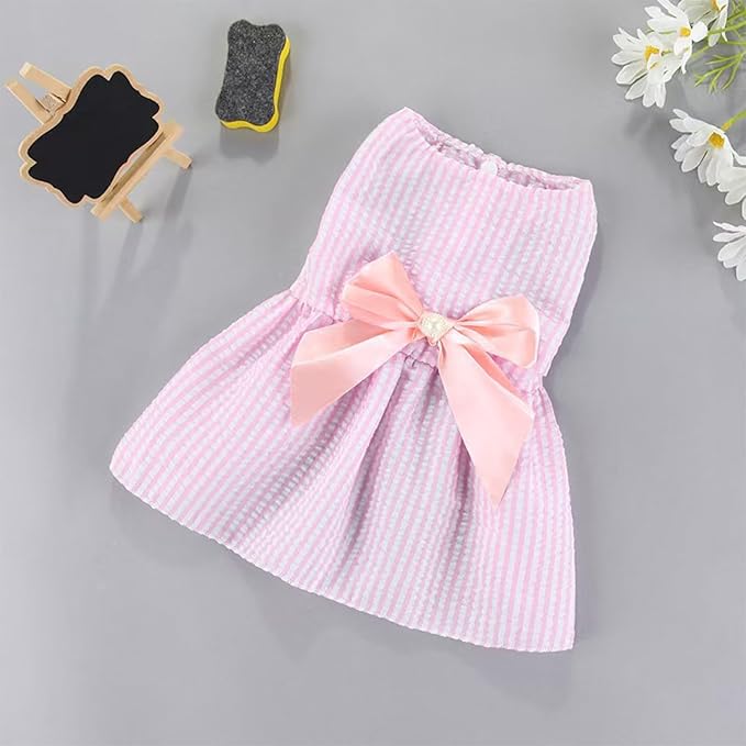 Dog Dress,1PC Dog Dresses with Cute Bowknot,Summer Dogs Clothes Pet Princess Dresses for Chihuahua Yorkies Puppies Cat Outfit