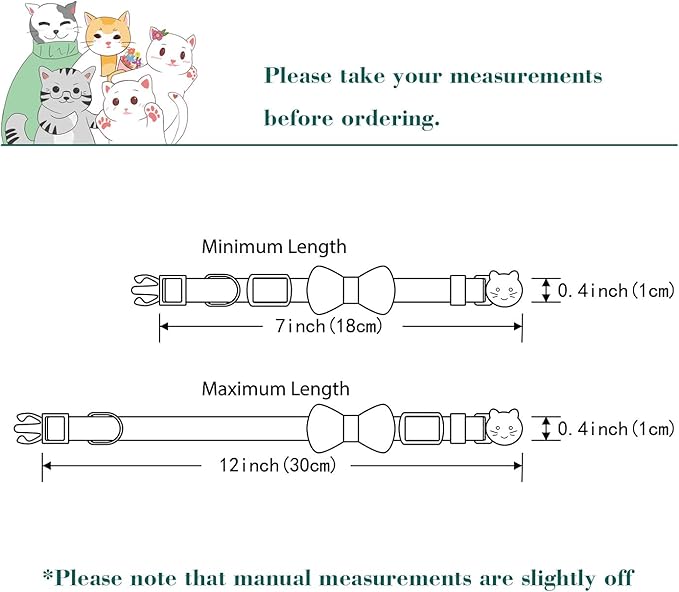 SuperBuddy Cat Collars Breakaway with Bell - 2 Pack Cat Safety Collars for Boys & Girls - Safety Buckle Kitten Collar for Pet Supplies,Stuff,Accessories
