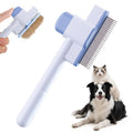 Cat Comb Dog Comb– Pet Hair Removal Tool for Fleas, Lice (Suitable for Cats & Dogs). Cat Brush with Release Button, Self-Cleaning Design, and Long & Short Stainless Steel Teeth for Shedding