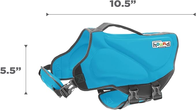 Outward Hound Dawson Swim Blue Dog Life Jacket, Small