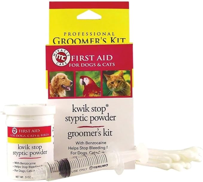 Styptic Kwik Stop Dog Cat Bird Ferret Helps Stop Bleeding Fast Powder Gel Pads or Swabs (6 oz Powder)