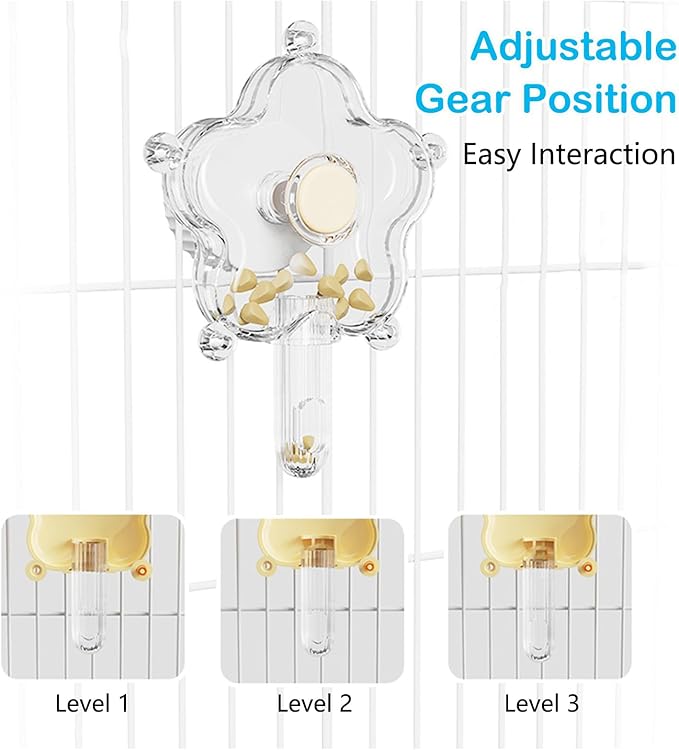 BNOSDM Bird Foraging Toys Cockatiel Foraging Wheel Parrot Cage Spinning Toys Parakeet Enrichment Puzzle Feeder Toy for Budgies Lovebirds Canaries (Yellow)