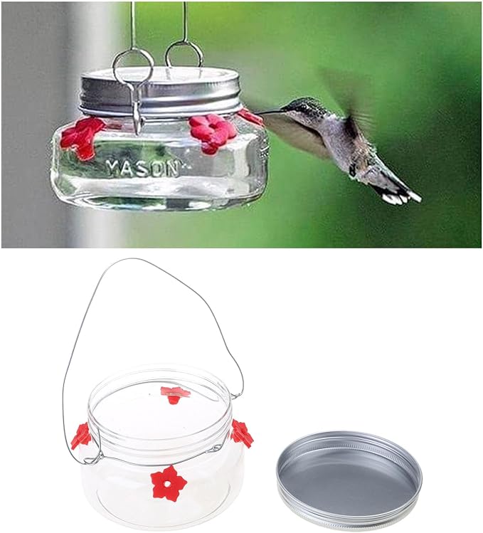 Hanging Bird Feeder for Wild Birds Flower Outlet Feeder Outside Water Bottle Birds Watering Supplies Feeders for Outdoors Feeders for Outdoors Metal