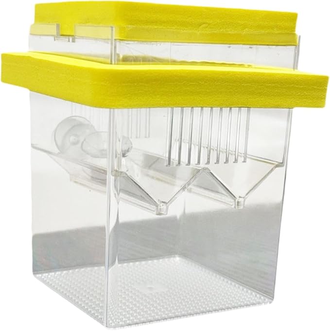 Floating Hatching Box Fish Breeding Box Fish Nursery Separation Hatchery Fish Isolation Box for Baby Fishes Shrimp,Fish Egg, Yellow