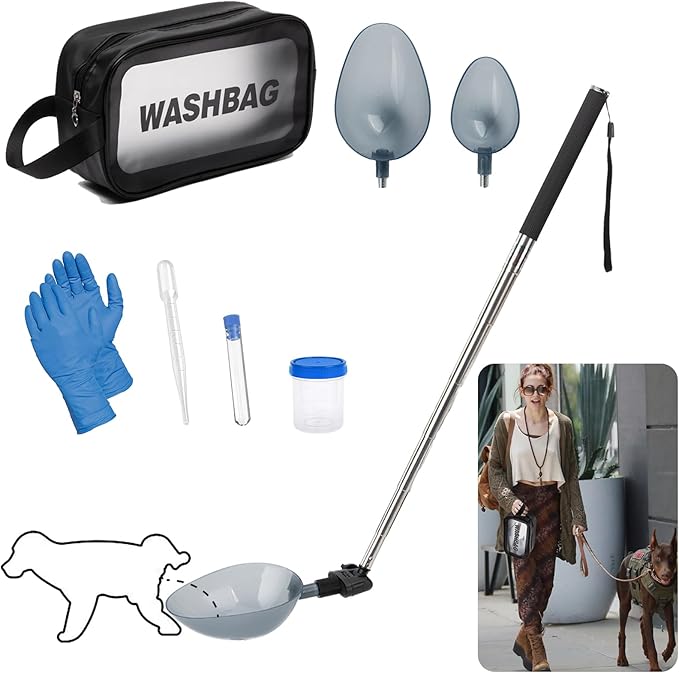 Dog Urine Collector, Extended 42" Dog Urine Sample Catcher for Vets, Telescopic Urine Collector for Small & Large Dogs and Cats