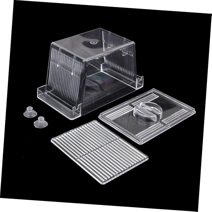 SUPVOX Transparent Acrylic Fish Tank Breeding Box Multifunctional Isolation Incubator for Betta Guppies and Fish with Convenient Suction Fixing
