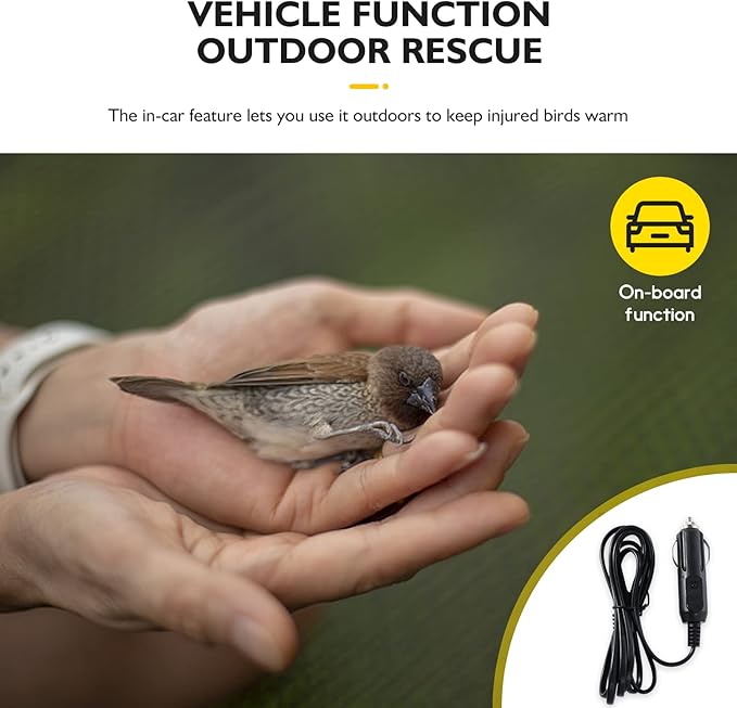 Small Full Featured Brooder/Portable Intensive Care Unit for Warming Parrot or Sick and Injured Birds,Baby Bird Incubator,Parrot Cage with Heating,Comes with Car Power Cord