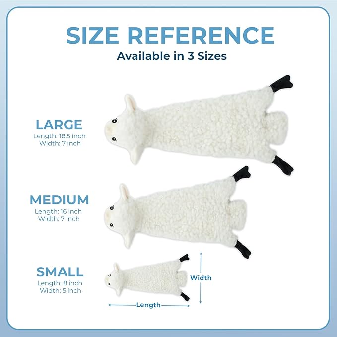 Best Pet Supplies Squeaky Dog Toys with Soft Durable Fabric for Small, Medium and Large Pets Interactive Toy for Indoor Play, Supports Active Biting and Play - Sheep, Large