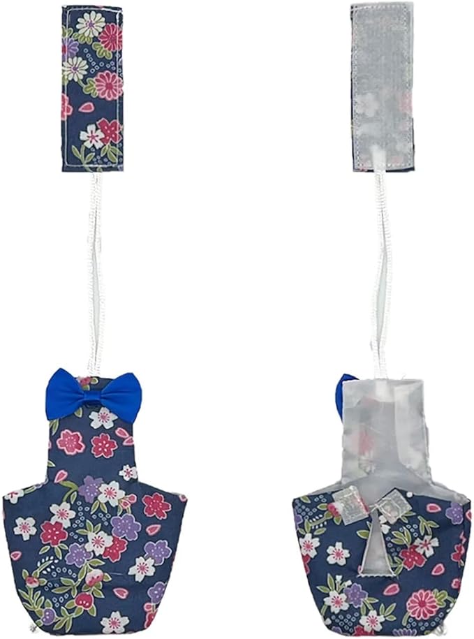 2 PCS Floral Parrot Diapers Bird Flight Suit Blue and Green Reusable Inner Layer for Parakeet Mini Macaw