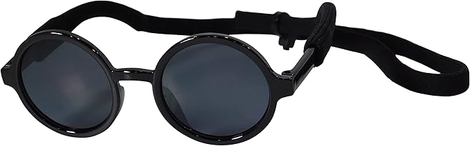G001 Dog Cat Pet Costume Prop Round Sunglasses Medium Breeds 20-40 lbs (Black + Black)
