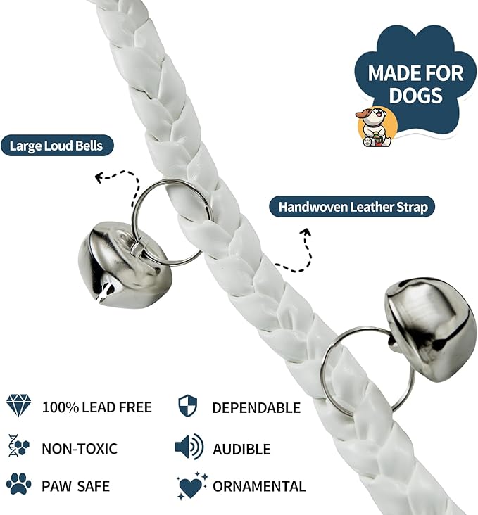 Dog Doorbells for Potty Training, Poly Urethane Puppy Door Bells, Hand-Woven Dog Bells for Dog Training, Extra Loud Bells for Door Knob, Ring to Go Outside Doggie Pet Supplies.