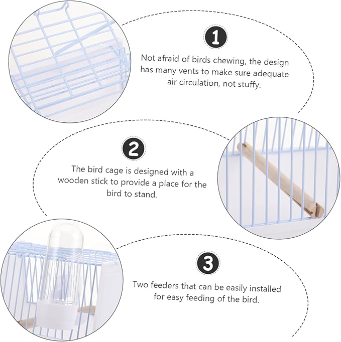 1set Portable Bird Carrier Travel Cage for Pets Lightweight Handle Design for Parrots for Travel Hiking and Outdoor Activities