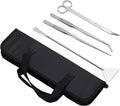 4 Pcs Aquarium Tool Kit, Stainless Steel For Fish Tank Plant, Includes Tweezers Scissors Spatula, With Canvas Bag