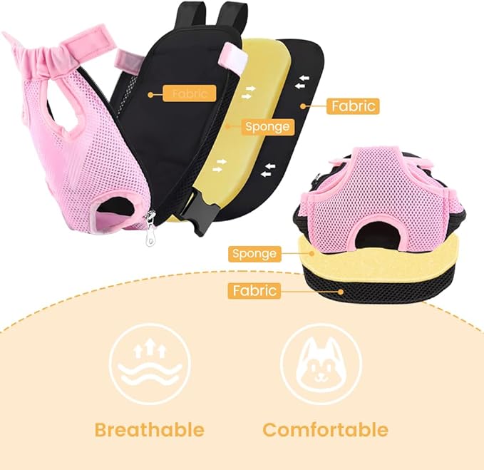Inspack Dog Backpack Carrier/Cat Carrier, Adjustable Pet Front Carriers Travel Bag for Puppy Medium Dogs, Legs Out, Soft Ventilated Doggie Chest Carry Backpacks for Hiking/Camping, 10-16 lbs, Pink