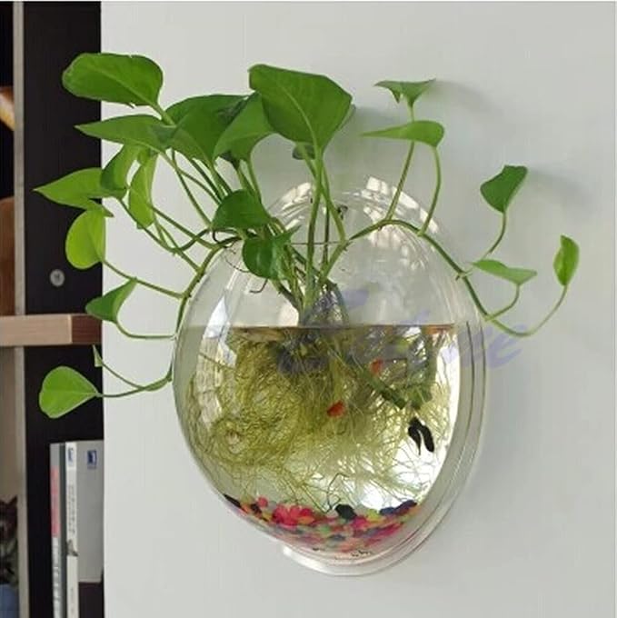 Fish Tabk Wall Mounted Fish Tank Acrylic Wall Mounted Plant Fish Tank Decorative Planter Glass Bowl Fish Tank Kit Cool Fish Tank