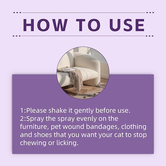 Natural Cat Restricted Area Spraying, Pet Training Spray for Cats and Dogs – Stops Chewing, Licking & Peeing – Teaches Pets Where Not to Go – Safe Indoor & Outdoor Use