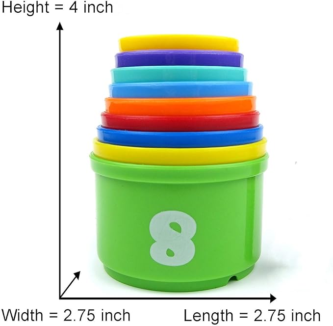 Hypeety Pet Bird Parrot Educational Stacking Cup Treat Toy Colorful Training Toy Intelligence Development Playing Training Toy for Macaw Budgies Parakeet Cockatoo