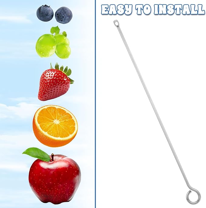 3Pcs Bird Food Holder, Stainless Steel Small Animal Bird Food Treats Skewer Hanging Vegetable Fruit Feeder Feed Treating Tool Suitable Parrots Cockatoo Cockatiel (Silver)