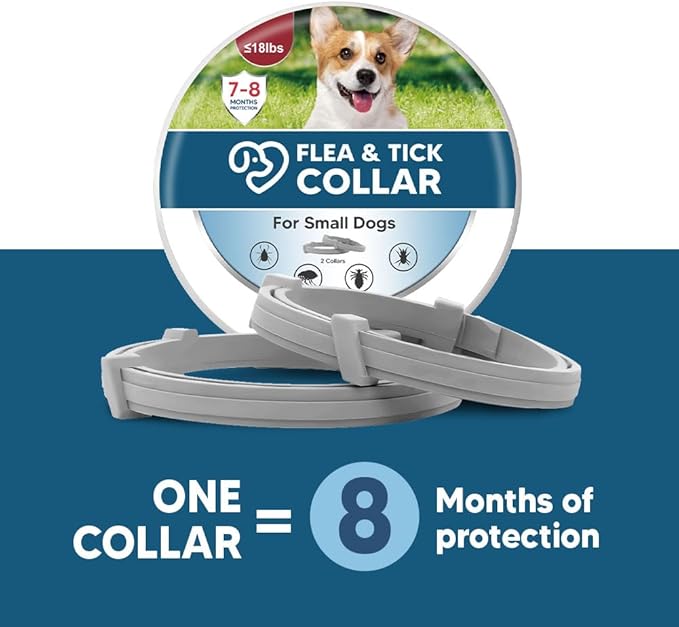 Flea Collar for Dogs Small, Dog Tick Collar,Tick Collars for Dogs, Lasts As Long As 8 Months Per Collars, Easy to Apply-2P