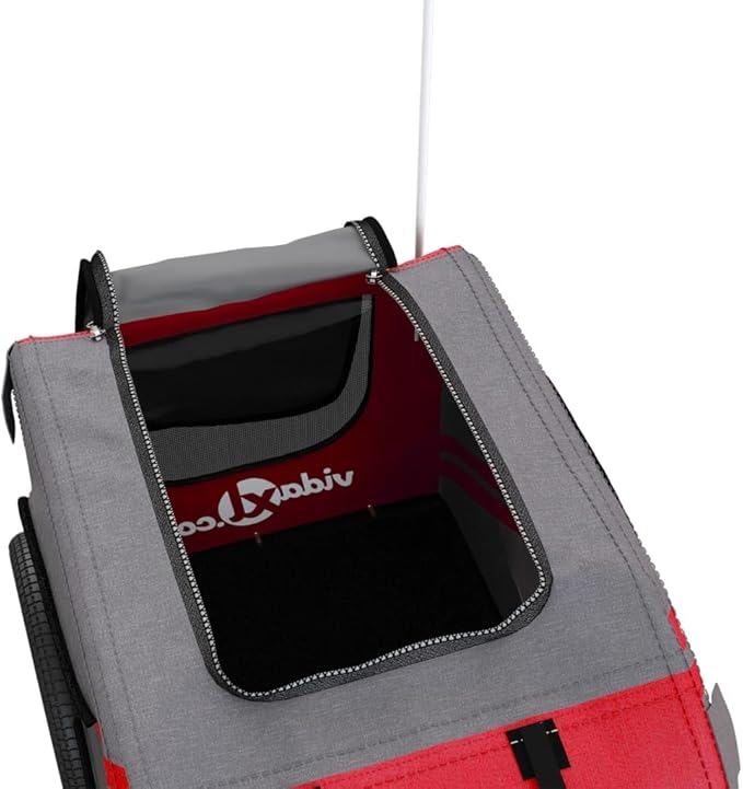 Pet Bike Trailer for Small Dogs, Durable Oxford Fabric with Weatherproof & Scratch-Resistant Design, Zippered Doors and Mesh Windows for Safe Outdoor Rides