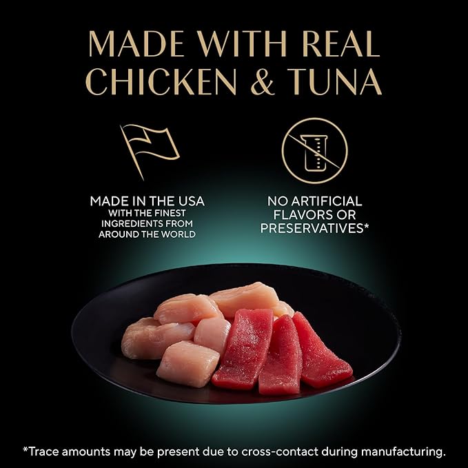 Sheba Perfect Portions Wet Cat Food Cuts in Gravy, Cat Food Wet Recipe, Sustainable Tuna Entree & Roasted Chicken Entree, 2.6 oz. Twin-Pack Trays (12 Count, 24 Servings)