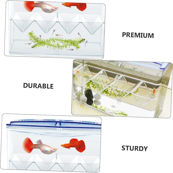Small Fish Breeding Box Freestanding Incubator Suction Cups No Gap Isolation Tank for Fish Hatching and Reproduction