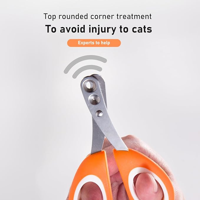 Cat Nail Clipper Cat Nail Trimmer Pet Nail Clippers Cat Claw Clipper Safety Guard Small Animals Nail Clippers with Hole Professional Grooming Tool for Puppy, Kitten, Dog, Rabbits Sharp & Safe (Orange)