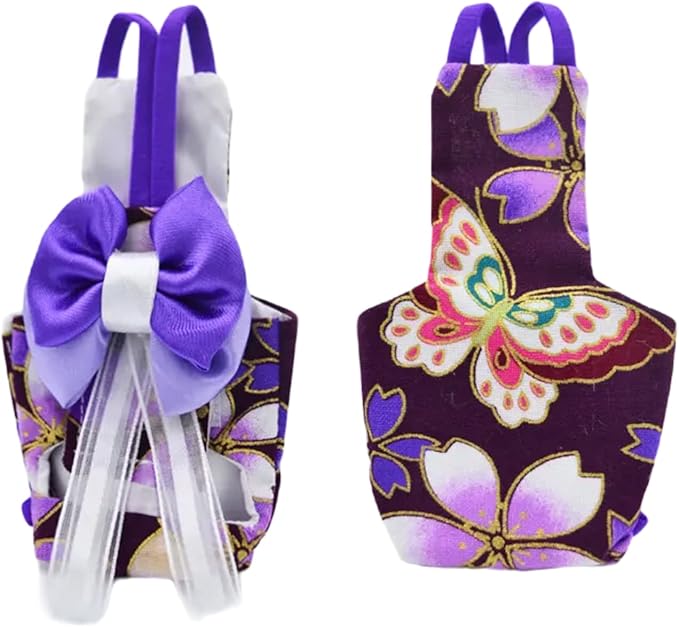 Bird Flight Suits Diapers, Parrot Flight Suits Diapers for Monk Parakeets, Cockatiels Flight Suits, Parrot Clothes, Bird Training Nappy Suit Liners Clothes (M, Purple-A)
