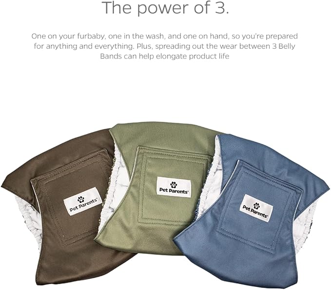 Pet Parents® Washable Belly Bands for Male Dogs (3pack) + Extendrs® of Durable Dog Diapers Male, Premium Male Dog Diapers & Dog Wraps (Large, Koda)