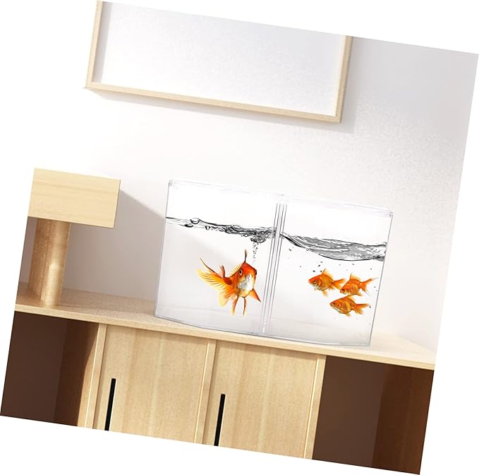 ARTIBETTER Transparent Fish Isolation Tank Two Compartments High- Breeding Box for Betta and Small Fish Aquarium Incubator for Spawning and