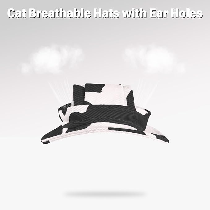 DENTRUN Cat Hats for Cats - Cowboy Hats with Ear Holes, Tiny Pets Birthday Party Costume, Mini Cowboy Sombrero Kitten Chihuahua Beanie Cap Party Decorations