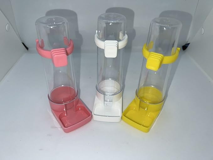 3 Pcs Bird Automatic Water Feeder Parakeet Budgie Aviary 4 oz 100 ml Tube Feeders Gravity Food Dispensers Set of 3 Parrot, Parrotlet, Small Pets Durable, Reusable, Bird Cage Feeders