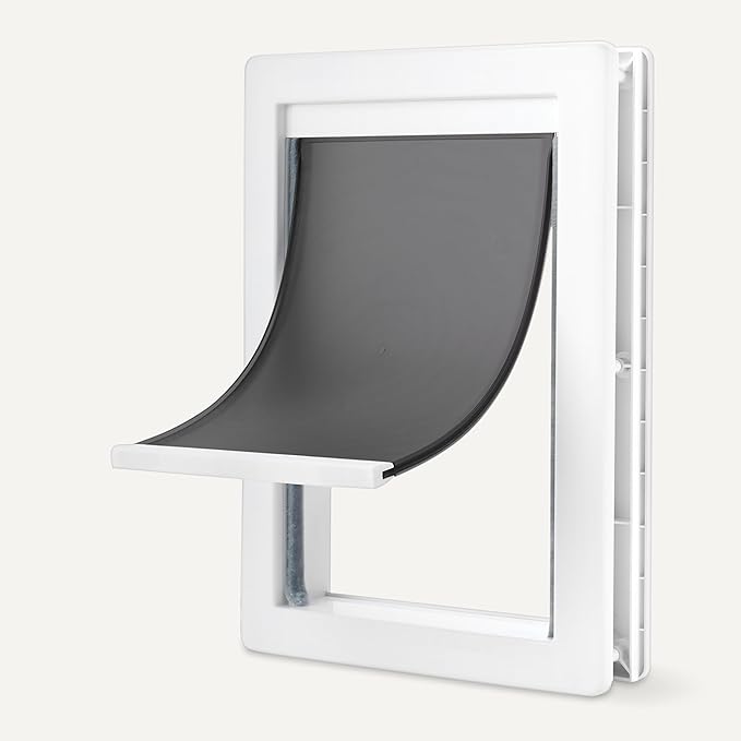 Amazon Basics Dog and Cat Door Replacement Flap, Medium, 7.4 x 12.2 Inches, White and Grey
