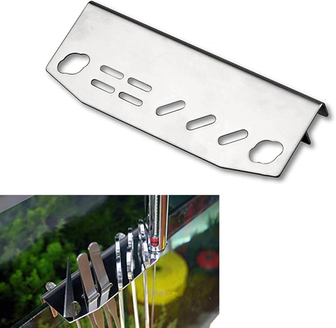 Angoily Stainless Steel Tool Rack for Aquarium Plant Maintenance Dual Mounting Utility
