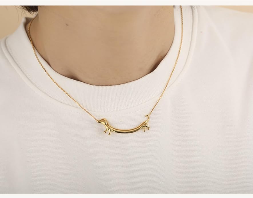 Dog Pendant Necklace Cute Dachshund Necklace Fashionable and Unique Neckchains Charming Dog Pendant Clavicular Chain Ornament for Dog Lovers