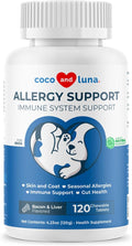 Allergy Support for Dogs - with Vitamin C, Omega 3 and Colostrum - Itch Relief, Allergy Relief for Dogs, Skin Soother - with Probiotics for Immune System Health (Chewable Tablets)