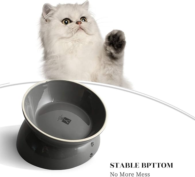 Y YHY Cat Bowls,Grey
