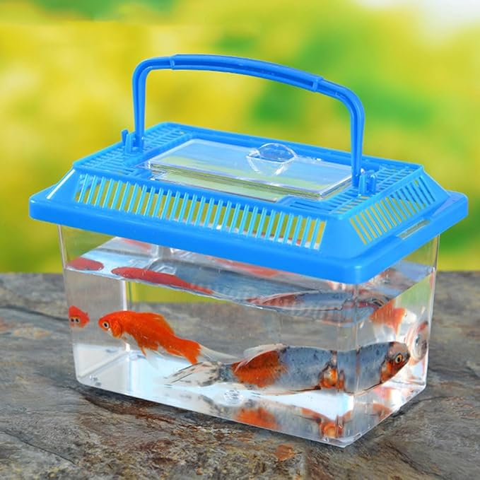 5pcs Portable Handheld Aquarium Fish Tank Mixed Tank Transparent Pet Carrier Turtles Hamsters Fish