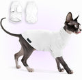 Fleece Sphynx Cat Clothes Soft Hairless Cat Clothes Pullover Cat Sweater for Chihuahua All Season Light and Warm Kitten Cloth for Cats Only Puppy Clothes Small Dog Sweater (White, Medium)