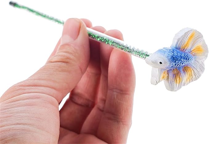 Fish Training Wand Starter Kits Resin Training Stick NaturalHabitat Fishtank Tail Wand Aquariums Decor Resin Tail-Showing Training Rod for Fighting Fish