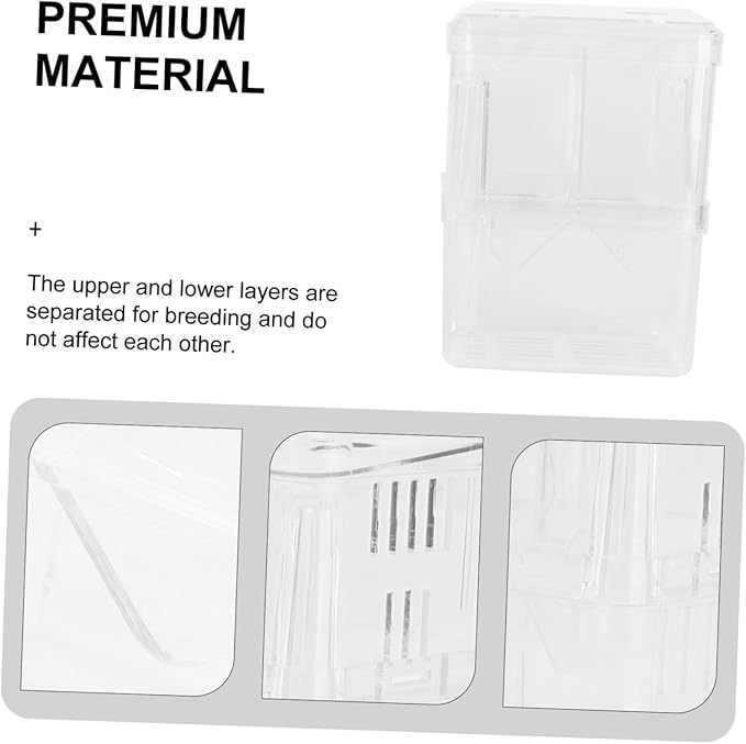 Happyyami 2pcs Aquarium Divider Hatching Boxes Fish Breeding Container Non-Slip Suction Base