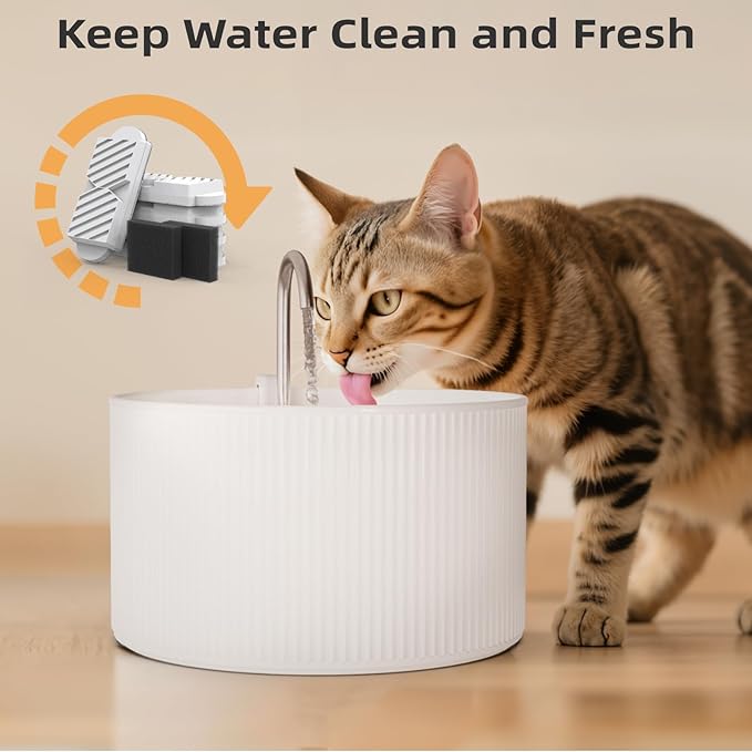 Cat Water Fountain Filters for 74oz/2.2L Ceramic Cat Water Fountain, Replacement Filters (6+6 Pack)