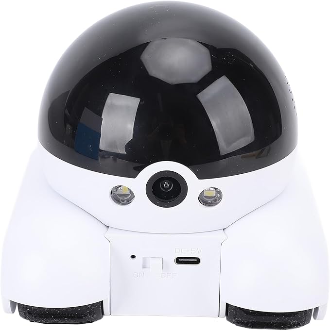 Yunir Moving Camera Robot,1080P Double Lens Robot Camera with Wheels, App Remote Control, Two Way Talk, 5200mAh Long Battery,WiFi Pet for Cats Dogs