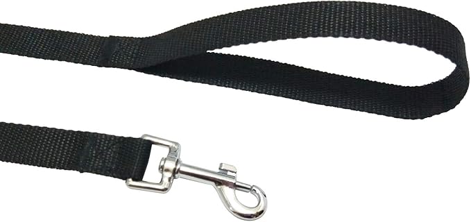 Nylon Training Dog Leash for Small Medium Large Dogs, 15ft 20ft 30ft 50ft Long Leash Dog/Puppy Lead for Obedience Recall Training, Camping (1" x 50ft, Black)