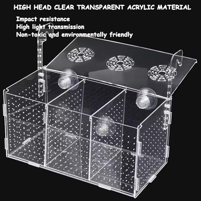 Aquarium Isolation Box Transparent Acrylic Fish Tank Small Fry Breeding Box Single Grid Double Grid Aquarium Supplies