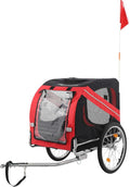 PEXMOR Dog Bike Trailer - Folding Pet Cart w/Universal Hitch, Cargo Carrier for Dog & Quick Release 20" Wheels & 3 Entrances